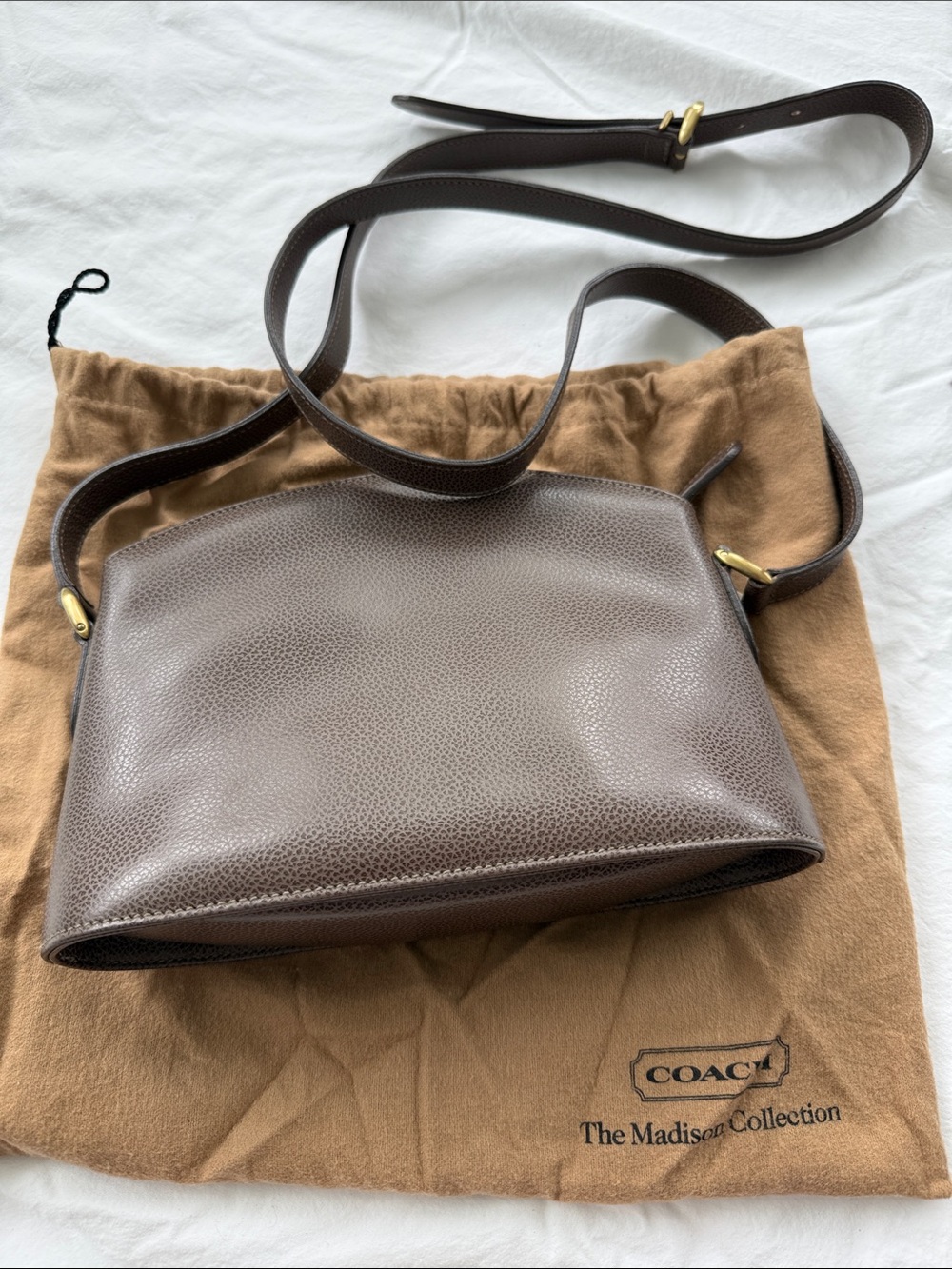 Coach Brown Pebbled Leather Crossbody Bag - Picture 1 of 4